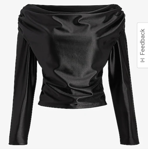 Express Satin Draped Shoulder Top size medium - Picture 4 of 14